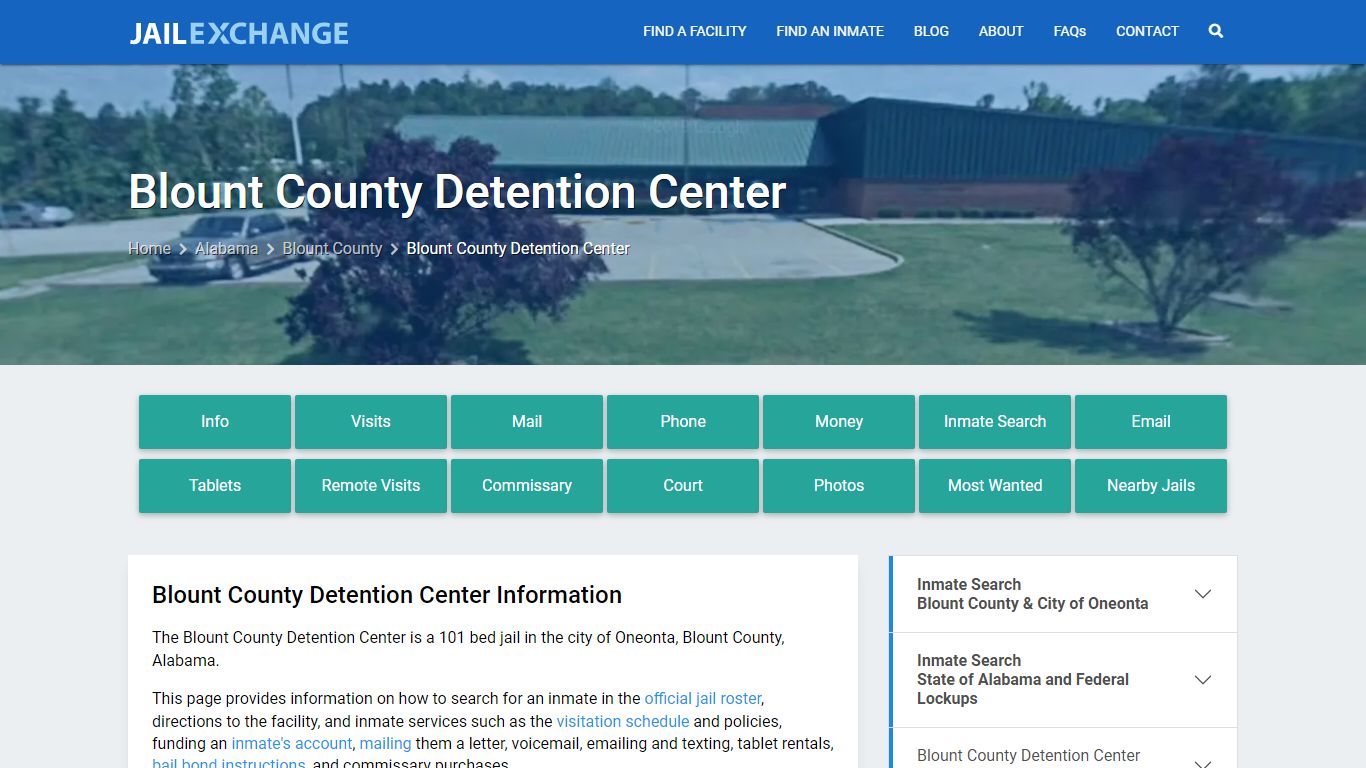 Blount County Detention Center, AL Inmate Search, Information